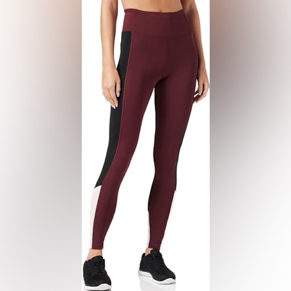 AURIQUE Womens Side Panel High Rise Running Workout Leggings Size Medium
